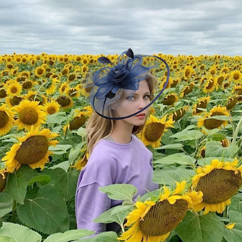 Аксессуары для волос Тюль Перья Федора Свадьба Чаепитие Скачки коктейль Элегантный стиль Винтаж С Пух Заставка Головной убор 2026 - $16.49 –P3