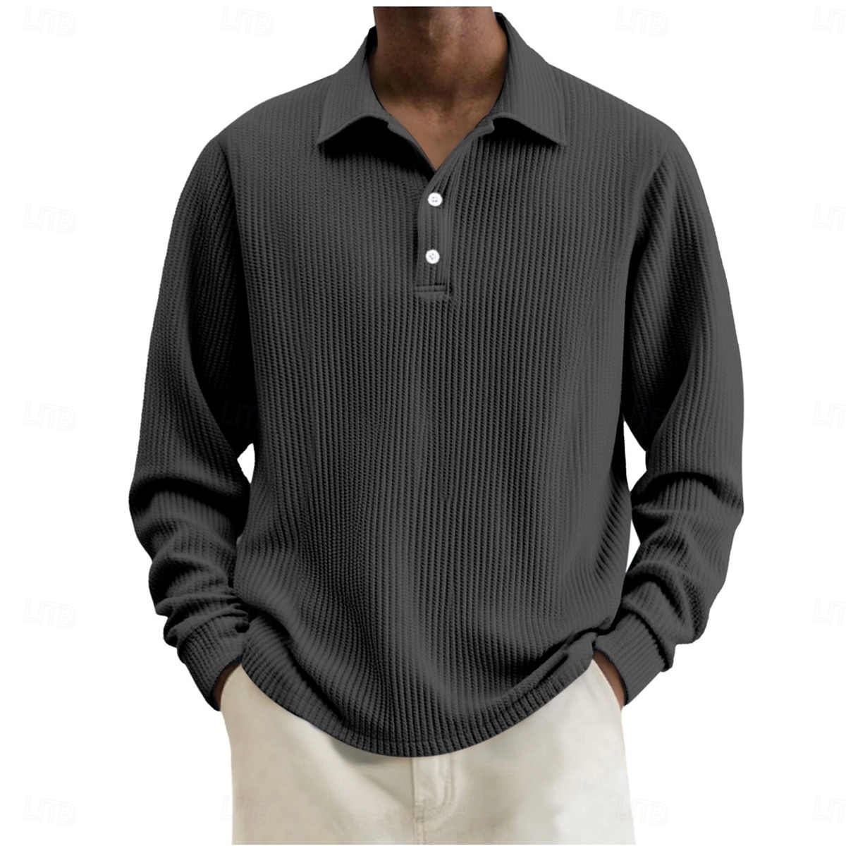 Per uomo Camicia di Velluto a Coste Testurizzato Casuale Sportivo Bavero Manica Lunga Moda Essenziale Blocco di colori Semplice Bottoni Caldo Autunno Primavera & Autunno Autunno & Inverno Vestibilit del 2026 a $22.99 –P2