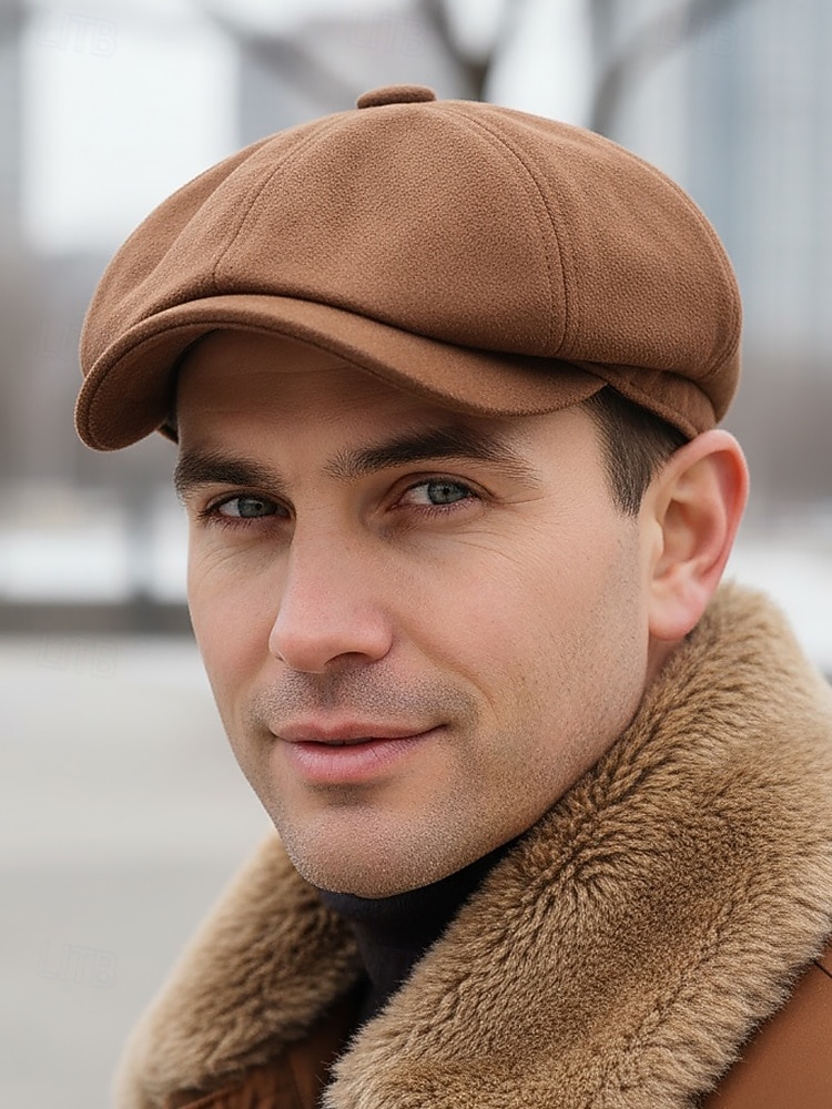 Pánská polyesterová plochá čepice - více barev, stylový design, ideální pro běžné i formální nošení, pohodlný střih pro všechna roční období 2026 - $11.99 –P1