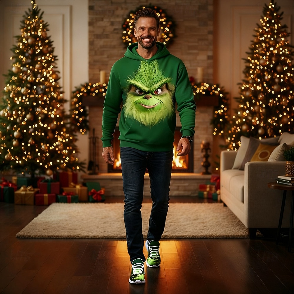 Festliche Herren-Weihnachtssneaker mit grün-weißem Design – witzige Slipper für Weihnachtsfeiern und Events 2026 - $42.99 –P1