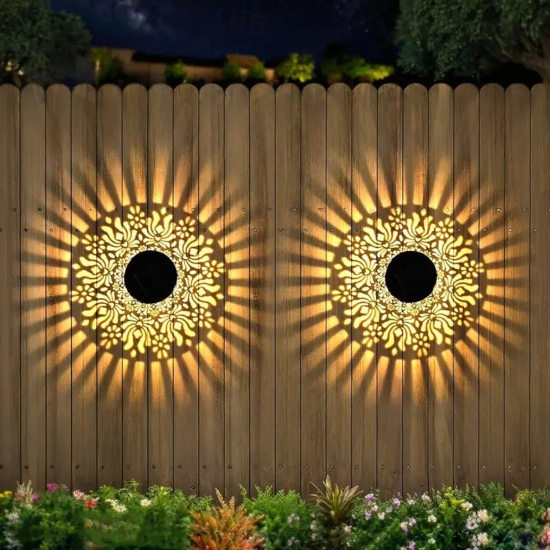 2/4 PCS Solar Powered Peony Shaped Garden Wall Light Outdoor Waterproof Fence Light for Wedding Holiday Yard Pathway Backyard Walkway Porchboard Fence Decoration 2026 - $32.99 –P1