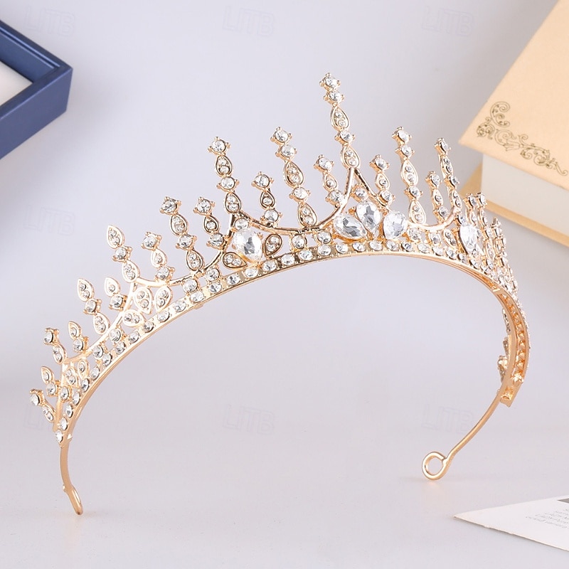 Crown Tiaras Headdress Alloy Wedding Birthday Elegant Cute With Rhinestone Headpiece Headwear 2026 - $11.49 –P4