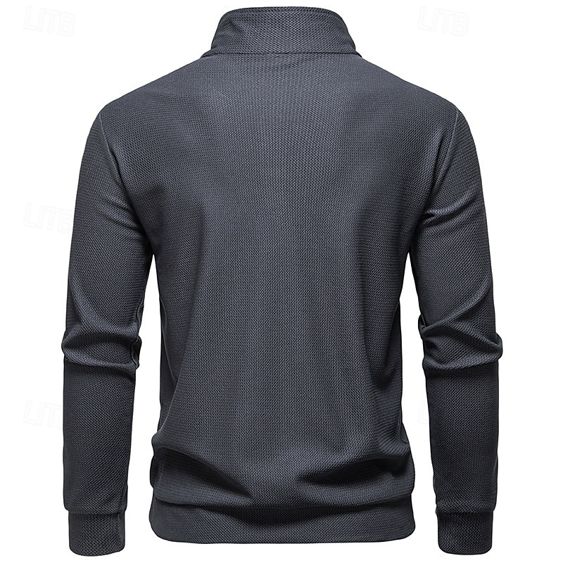 Herre Genser Svart Hvit Militærgrønn Mørkegrå Opprett krage عادي Lomme Sport & Utendørs Daglig Ferie Polyester Gatemote Grunnleggende Fritid Vår Høst Klær Gensere Gensere 2026 - $30.99 –P13