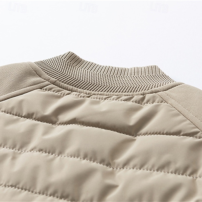 Men's Winter Coat Quilted Jacket Padded Jacket Pocket Quilted Polyster Outdoor Casual Daily Regular Fashion Streetwear Contemporary Thermal Warm Winter Solid Color Black Khaki Army Green Puffer Jacket 2026 - $65.99 –P7
