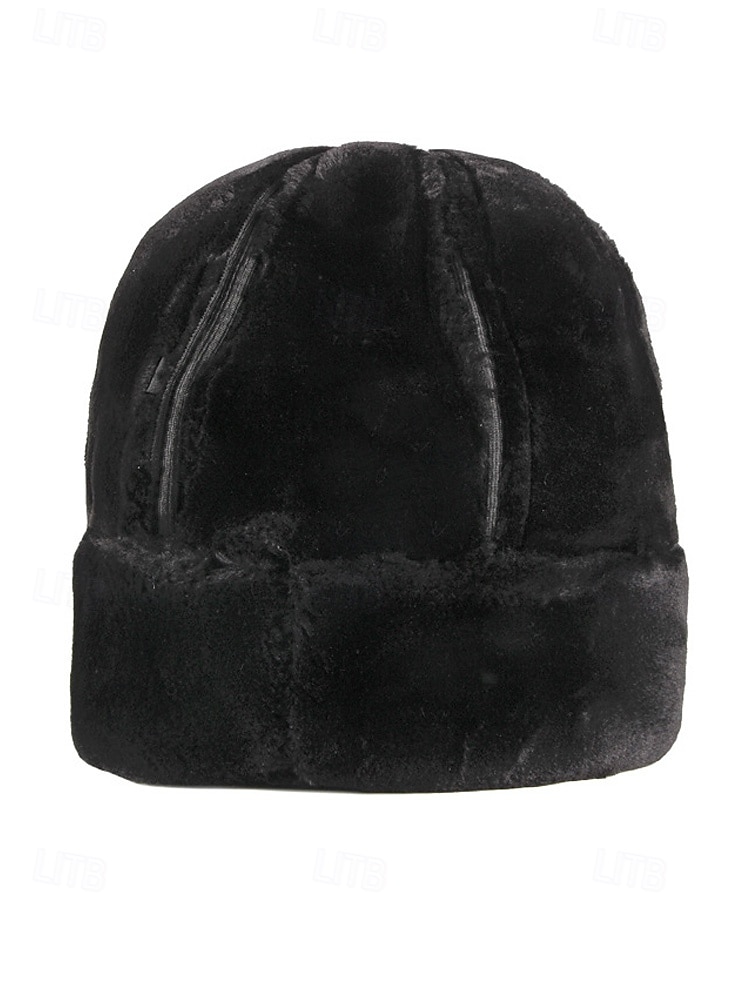 Herre vinterlue med pelsfôr i kunstskinn – varm, stilig og komfortabel for kaldt vær – perfekt for utendørsaktiviteter og hverdagsbruk 2026 - $18.99 –P8