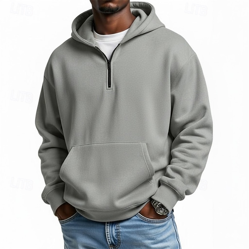 Herre Hattetrøje Genser Hettegenser med glidelås Rosa Militærgrønn Lysegrønn Lyseblå Med hette عادي Lomme Quarter Zip Avslappet Daglig Sport & Utendørs Polyester Gatemote Sportsklær Fritid Høst Vinter 2026 - $37.99 –P7