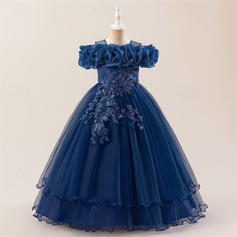 Lapset Tyttöjen Mekko Juhlamekko Yhtenäinen väri Hihaton Muodollinen Suoritus Erikoistilaisuus Pitsi Silmukka Muoti Päivittäin Prinsessa Polyesteri Maxi Juhlamekko Kellomekko Tyllimekko Kesä Kevät 4 2026 - $47.99 –P19