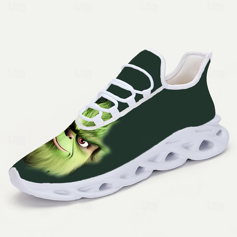 Festliche Herren-Weihnachtssneaker mit grün-weißem Design – witzige Slipper für Weihnachtsfeiern und Events 2026 - $42.99 –P3