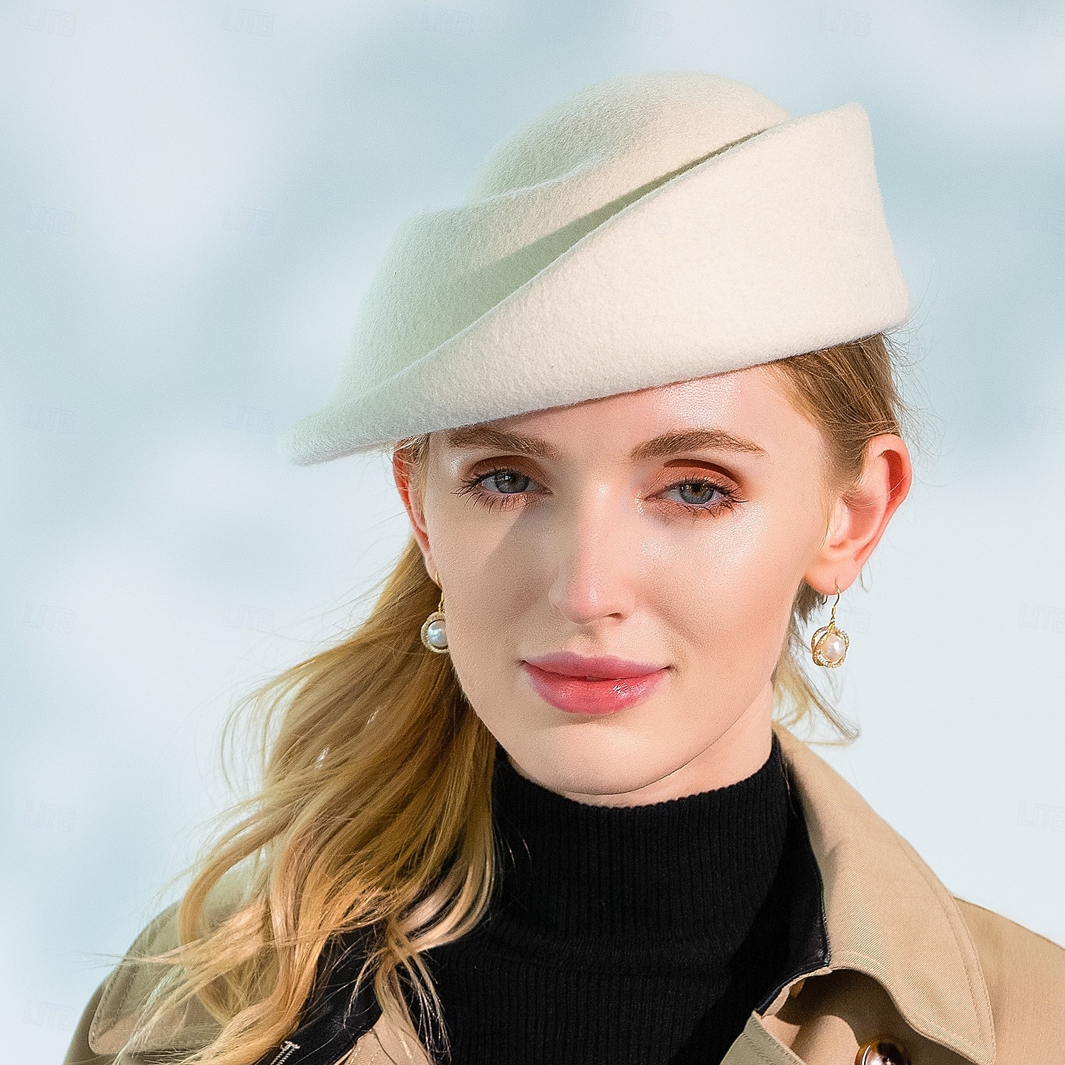 Sombreros 100% lana, boina, sombrero fedora, sombrero platillo, cóctel de boda, elegante tocado de tul de color puro. 2026 - $45.99 –P12