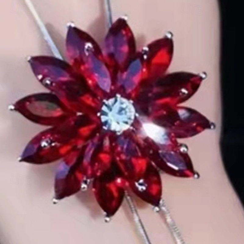 1шт Ожерелья с подвесками Цепочка For Жен. Кристалл Для улицы Повседневные Хрусталь Сплав Свисающие Цветы 2026 - $15.99 –P2