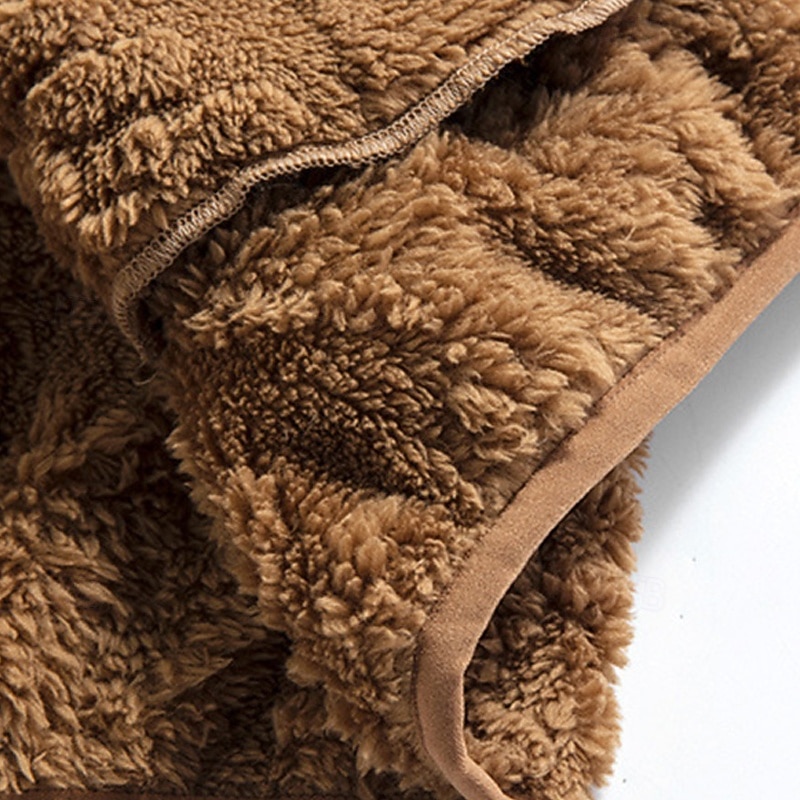 Муж. Зимняя куртка Пальто тедди Повседневная куртка Отпуск Повседневные Сохраняет тепло Карман Флис Осень Зима Полотняное плетение Мода Уличный стиль Воротник-стойка Обычная Черный Цвет хаки Жакеты 2026 - $34.99 –P7