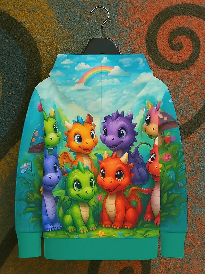 Boys' 3D Graphic Dinosaur Hoodie Pullover Long Sleeve 3D Print Spring Fall Sports Fashion Streetwear Kids 4-12 Years Hooded Outdoor Casual Daily Regular Fit 2026 - $18.99 –P3