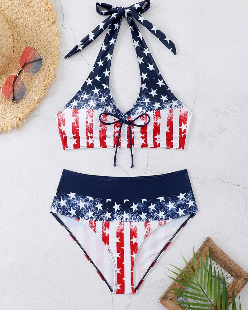 Per donna Costumi da bagno Due pezzi Birichino Costume da bagno Senza schiena Vacanza Abbigliamento da Spiaggia Floreale All'americana Senza Maniche Costumi da bagno del 2026 a $22.99 –P17