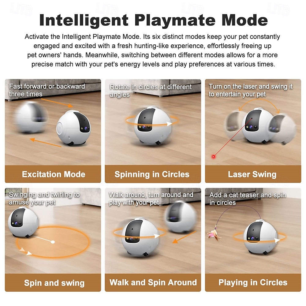 4MP Smart Robot CCTV Camera Battery Powered AI Motion Detection Remote Control Pet Playmate Two-Way Audio 2025 - $115.99 –P5