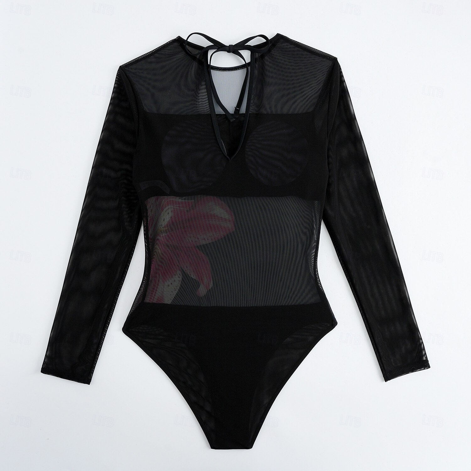 Damen Einteiler Badeanzug Schlankheits mit Rock Monokini Rock Netz Bauchkontrolle Hohe Taille Schlank Elegant Urlaub Floraler Rundhalsausschnitt Langarm Badeanzüge 2026 - $51.99 –P7