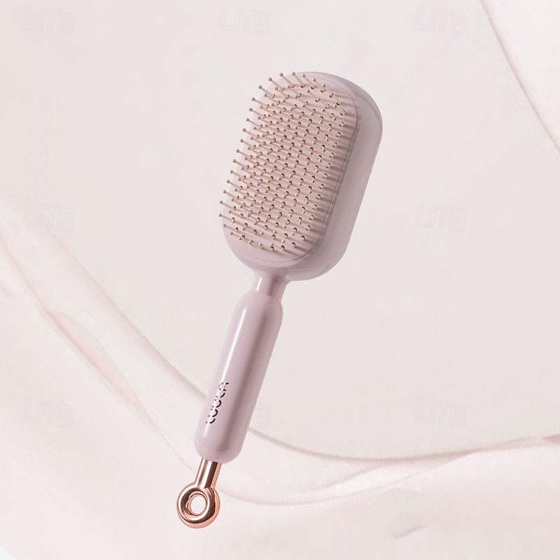 Peine de masaje con cojín retráctil, de diseño portátil para viajes. Cuenta con un anillo de tracción ergonómico, fácil de limpiar y masajeador con cojín de aire, ideal para desenredar cabello grueso 2026 - $16.99 –P6