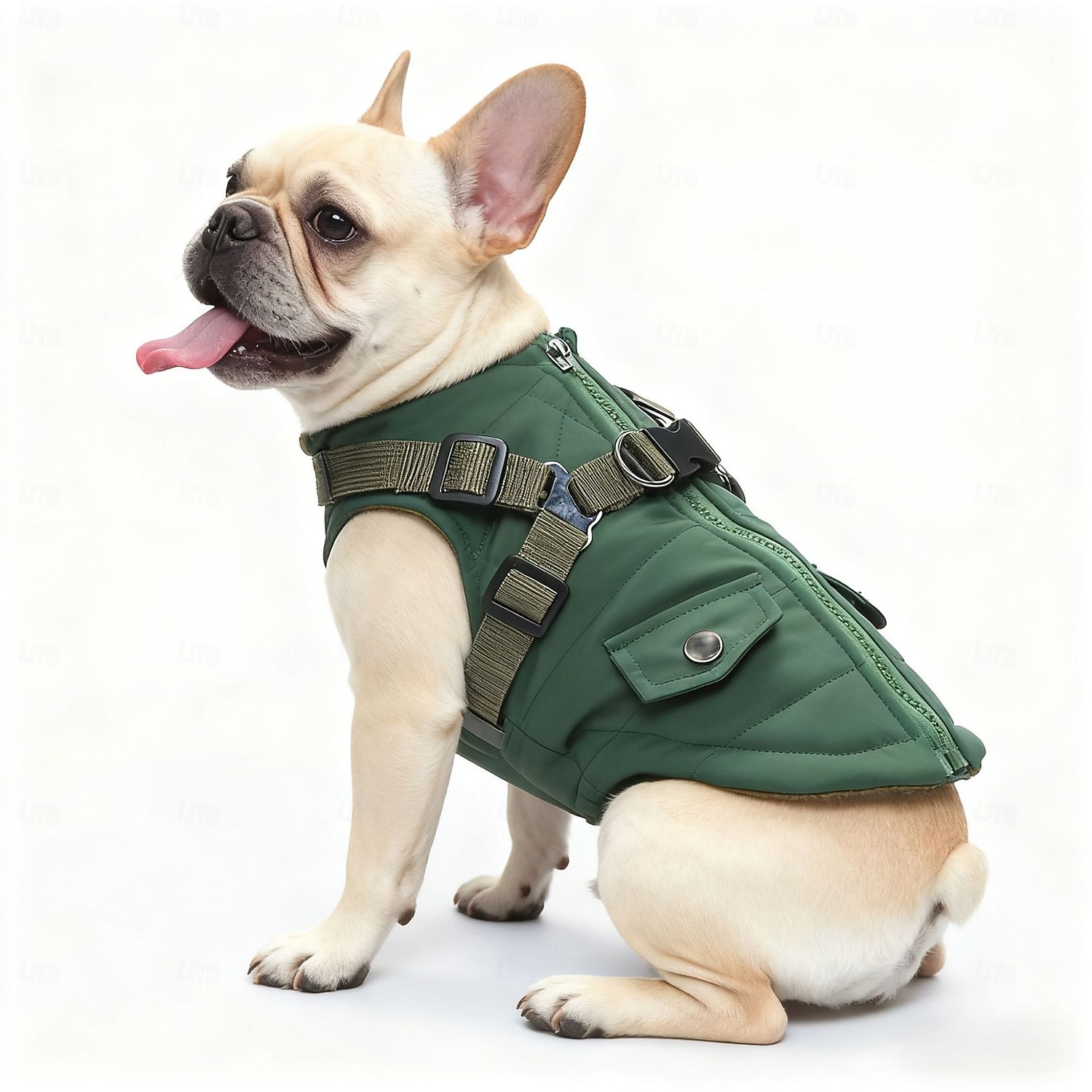 Пальто для собак со шлейкой, теплая куртка для собак, водонепроницаемое зимнее пальто для щенков в холодную погоду, регулируемая флисовая куртка для маленьких и средних собак 2026 - $24.99 –P3