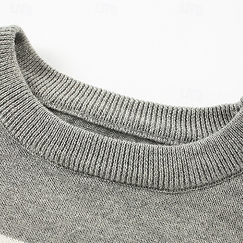 Bambini Ragazzi Pullover Maglione A righe Manica Lunga Girocollo All'aperto Moda Blu marino Autunno Vestiti 4-12 Anni del 2026 a $17.99 –P7