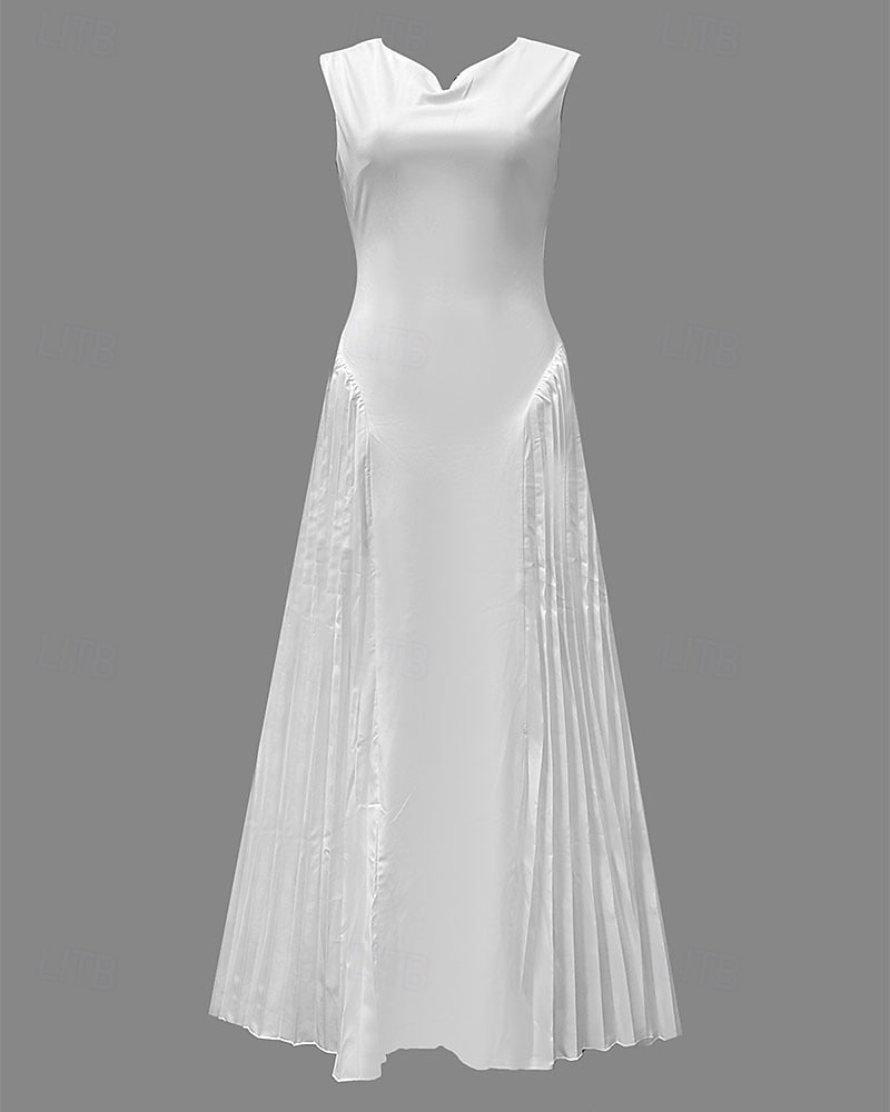 Femmes Robe Longue Maxi Robe Robe de Bal Robe de Soirée Robe fourreau Élégant Mode Moderne Soirée Occasion Spéciale Coupe régulière Uni Sans manches Col en V Blanche Printemps Automne Hiver de 2026 ? $41.99 –P5