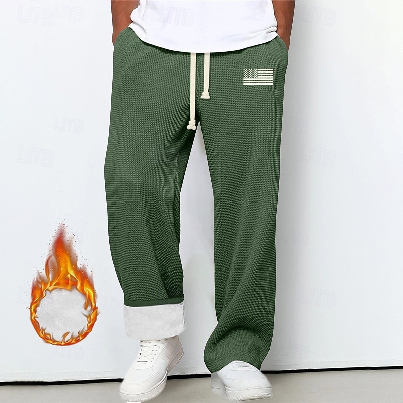 Bărbați Pantaloni Sport Pantaloni din lână Pantaloni Pantaloni de iarnă Pantaloni de sport cu picior drept Cordon Buzunar Talie elastică Simplu Confort Cald În aer liber Casual Zilnic Modă Stil Clasic 2026 - $26.99 –P3