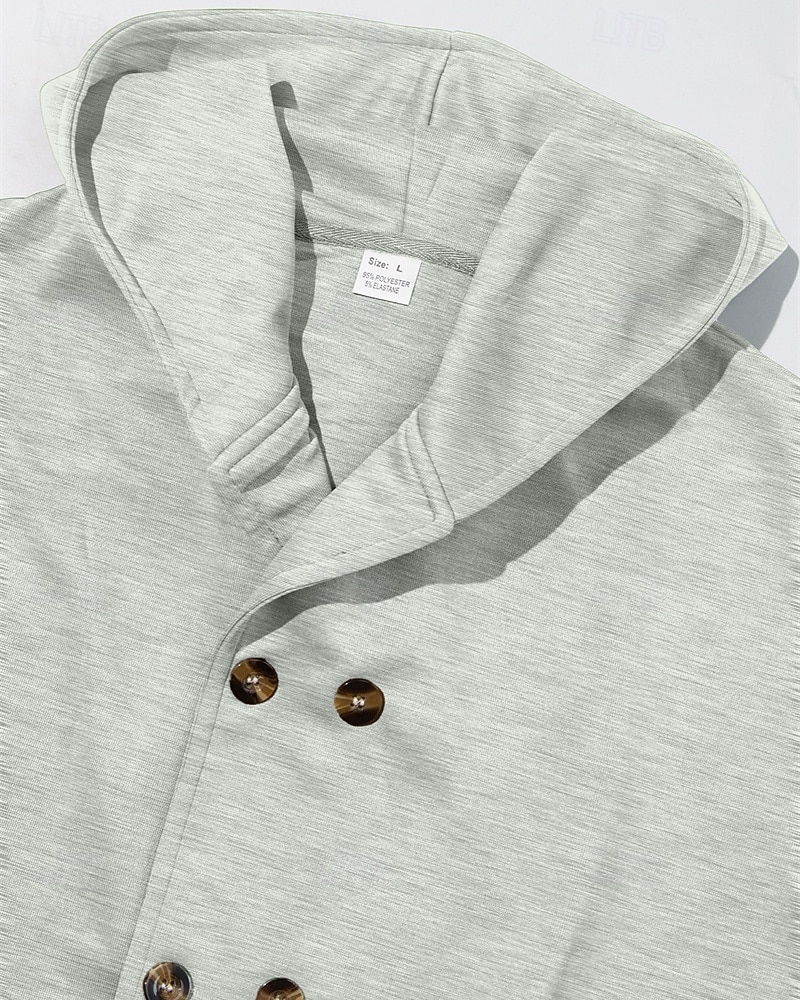 Per uomo Giacca Leggera Giacca Casual Giacca con Cappuccio All'aperto Quotidiano Doppiopetto Primavera Autunno Semplice Streetwear Quotidiano Con Cappuccio Regolare Blu Nero Verde chiaro Rosso Cachi del 2026 a $33.99 –P14