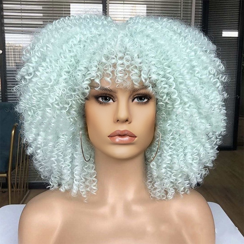 Carnival Wig 2026 Blonde Pink Red Afro Afro Curly Short Synthetic Festival Wig Mardi Gras Parade Cosplay Costume Hair for Women 2026 - $23.99 –P14