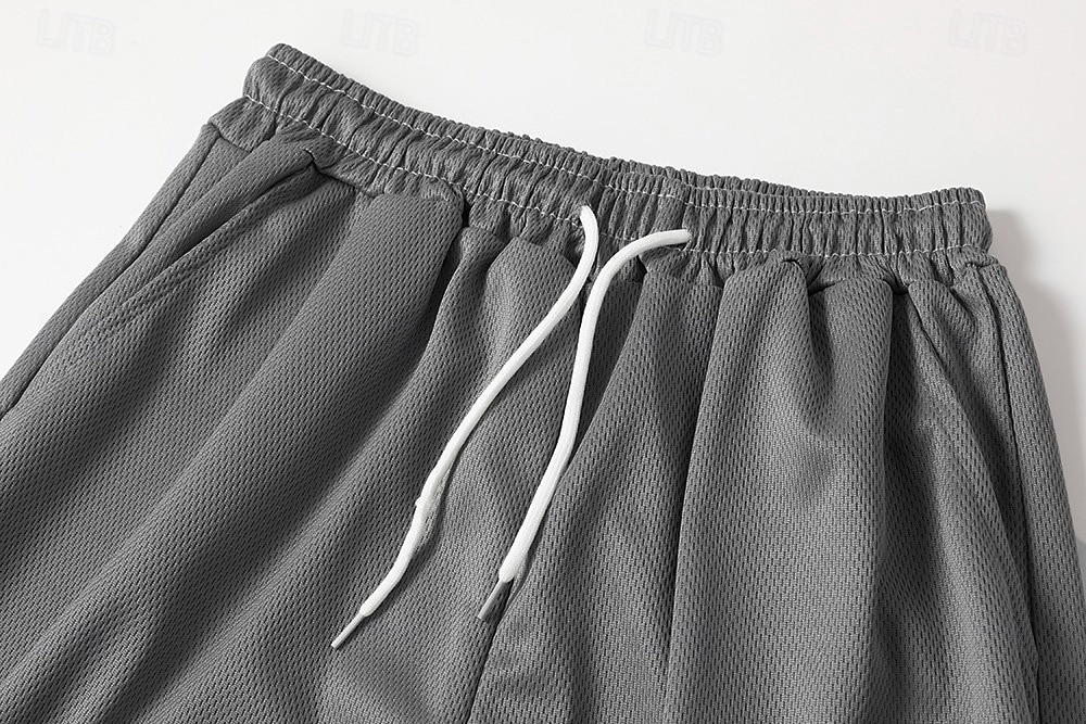 Per uomo Attivo Pantaloncini Pantaloncini casual Tasche A cordoncino Design elastico con coulisse Tinta unica Comfort Traspirante Breve Sportivo Informale Giornaliero Di tendenza Streetwear Nero del 2026 a $9.49 –P9