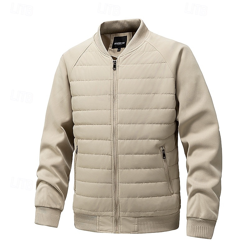 Men's Winter Coat Quilted Jacket Padded Jacket Pocket Quilted Polyster Outdoor Casual Daily Regular Fashion Streetwear Contemporary Thermal Warm Winter Solid Color Black Khaki Army Green Puffer Jacket 2026 - $65.99 –P1