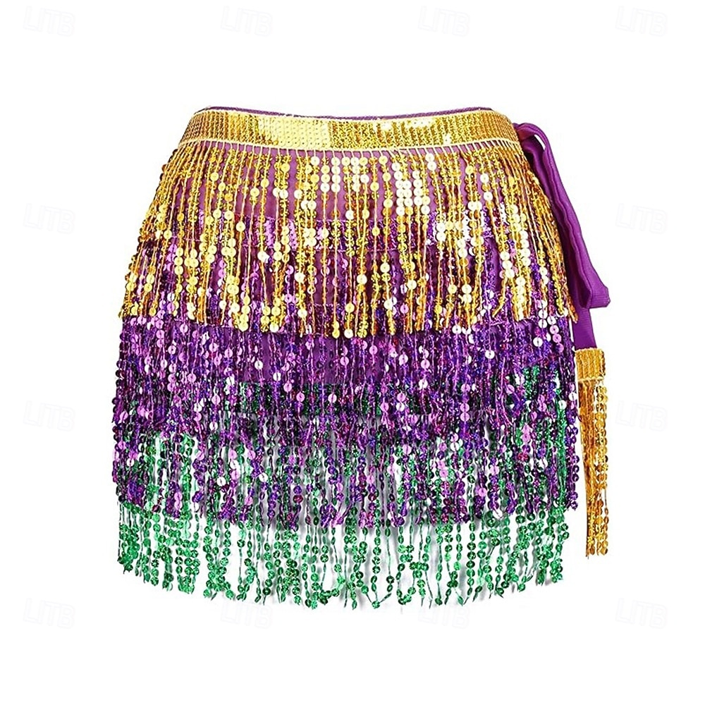 Carnival 2026 Rio Carnival Samba Dancewear Belly Dance Skirt Hip Scarf Dance Hip Belt Latin Dance Hula Hip Scarf Brazil Festival Performance Costume 2026 - $26.99 –P18