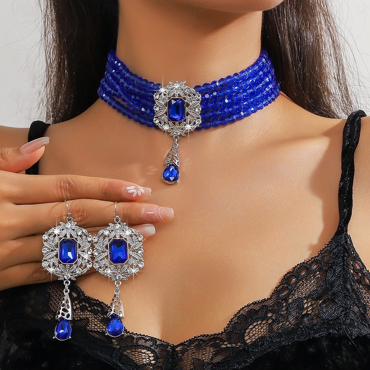 Women's Champagne Gold Beaded Choker Set for Wedding or Evening Party 2026 - $19.99 –P9