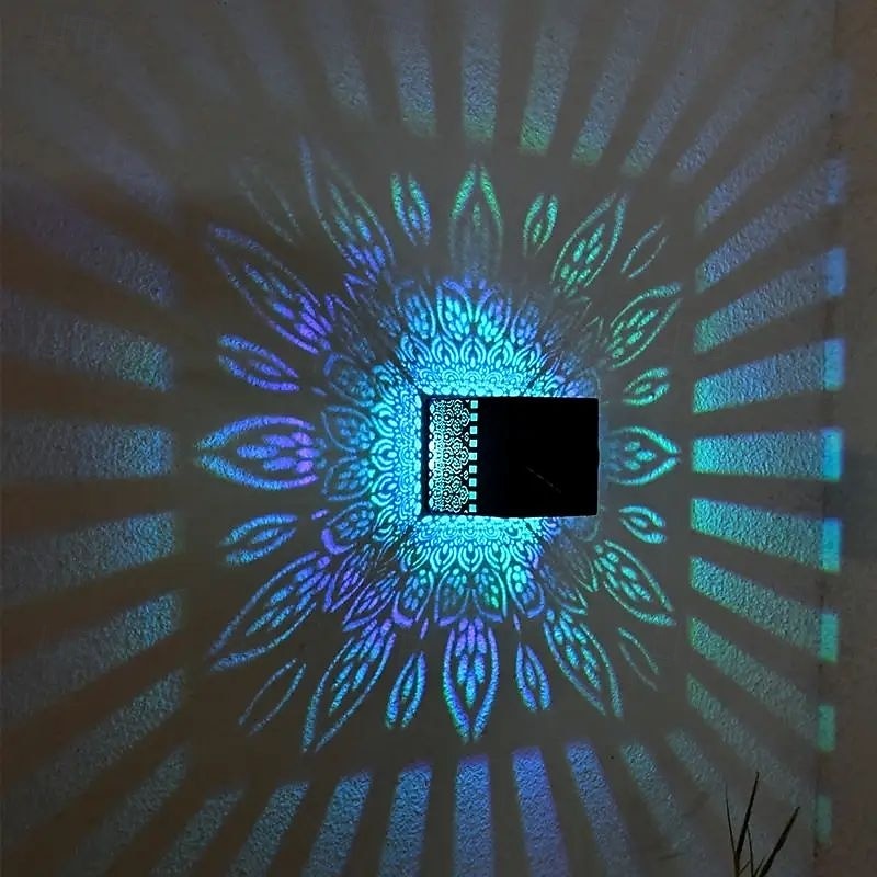 2 ks solární čtvercové nástěnné světlo venkovní vodotěsné nádvoří světlo s dutou projekcí nástěnné světlo vánoční domov zahrada veranda balkon vnější stěna dekorace krajinářské světlo 2026 - $44.99 –P3