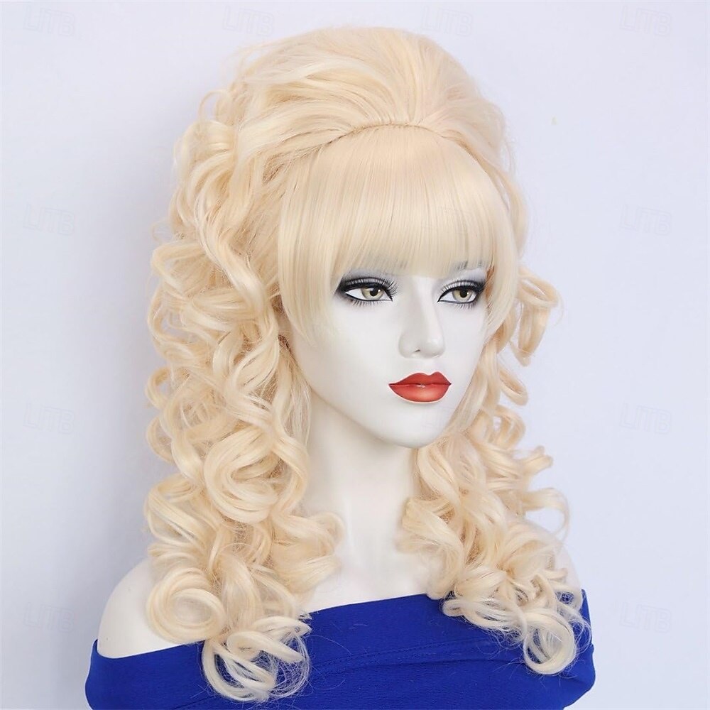Retro-viktorianische Bienenkorbfrisur, blonde, lange, lockige Damenperücke, Bouffant-Rokoko-Perücke, Modeparty-Werwolf-Cosplay-Perücke mit Pony 2026 - $24.99 –P5