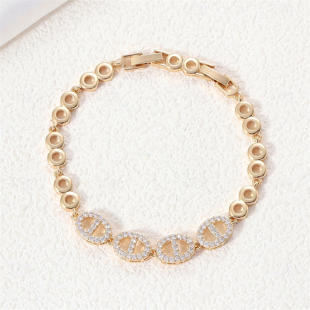 Zircone Classico Animale Moda Personalizzato Lusso Rame Gioielli braccialetto Argento / Oro Per Matrimonio Feste Fidanzamento Balli di fine anno del 2025 a $14.99 –P2