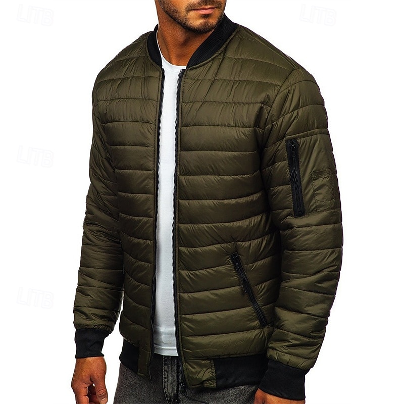 Per uomo Cappotto Invernale Giacca imbottita Giacca Imbottita Tasca Poliestere Vacanza Abbigliamento quotidiano Data Regolare Moda Casual Confortevole Calore Termico Autunno & Inverno Colore Solido del 2026 a $30.99 –P1