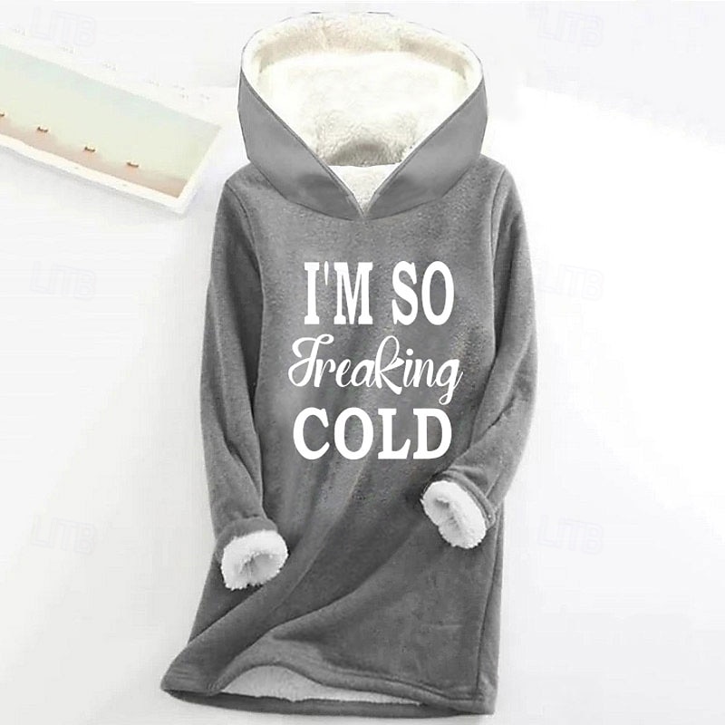 dame hettegenser sweatshirt pullover sherpa polyester letter fritidssportstrykk varm fuzzy comfrt hettegenser langermet topp mikroelastisk fall &amp; mykt, pustende vinterstoff 2025 - $28.99 –P5