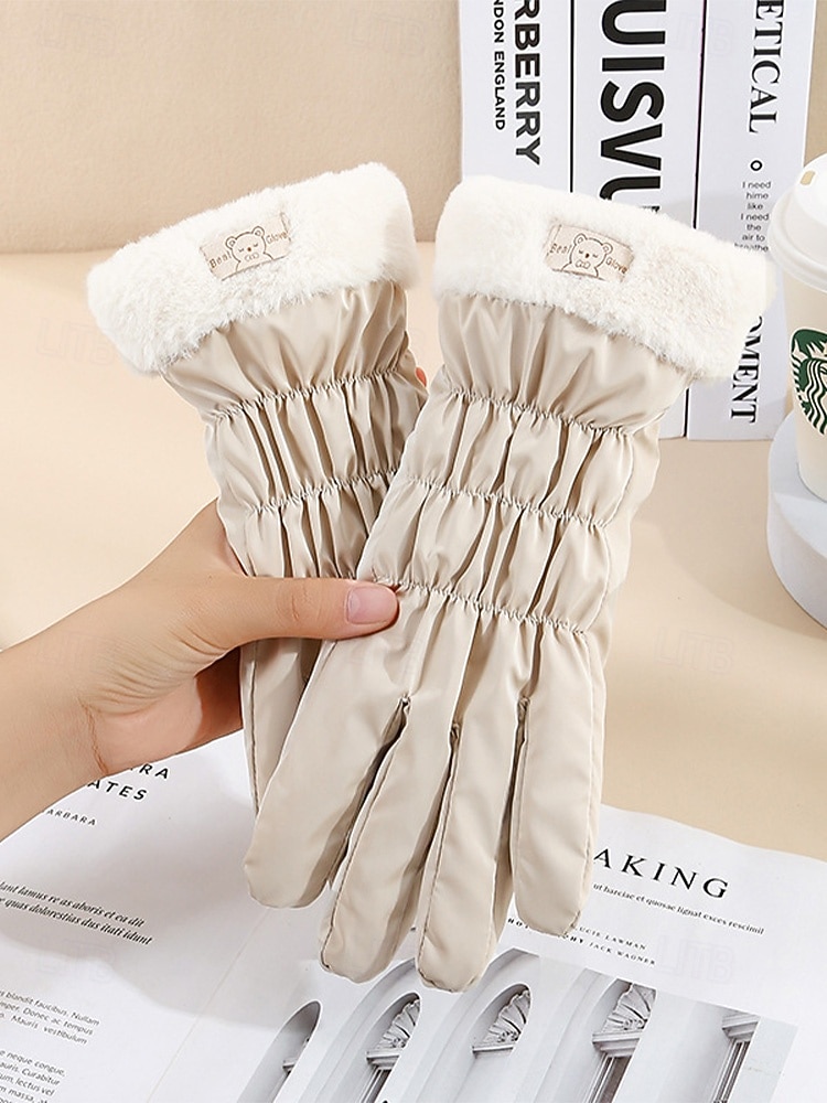 Dámské nepromokavé nylonové rukavice s dotykovou obrazovkou, vícebarevné, měkké a teplé, ideální pro zimní a outdoorové aktivity 2026 - $11.99 –P5