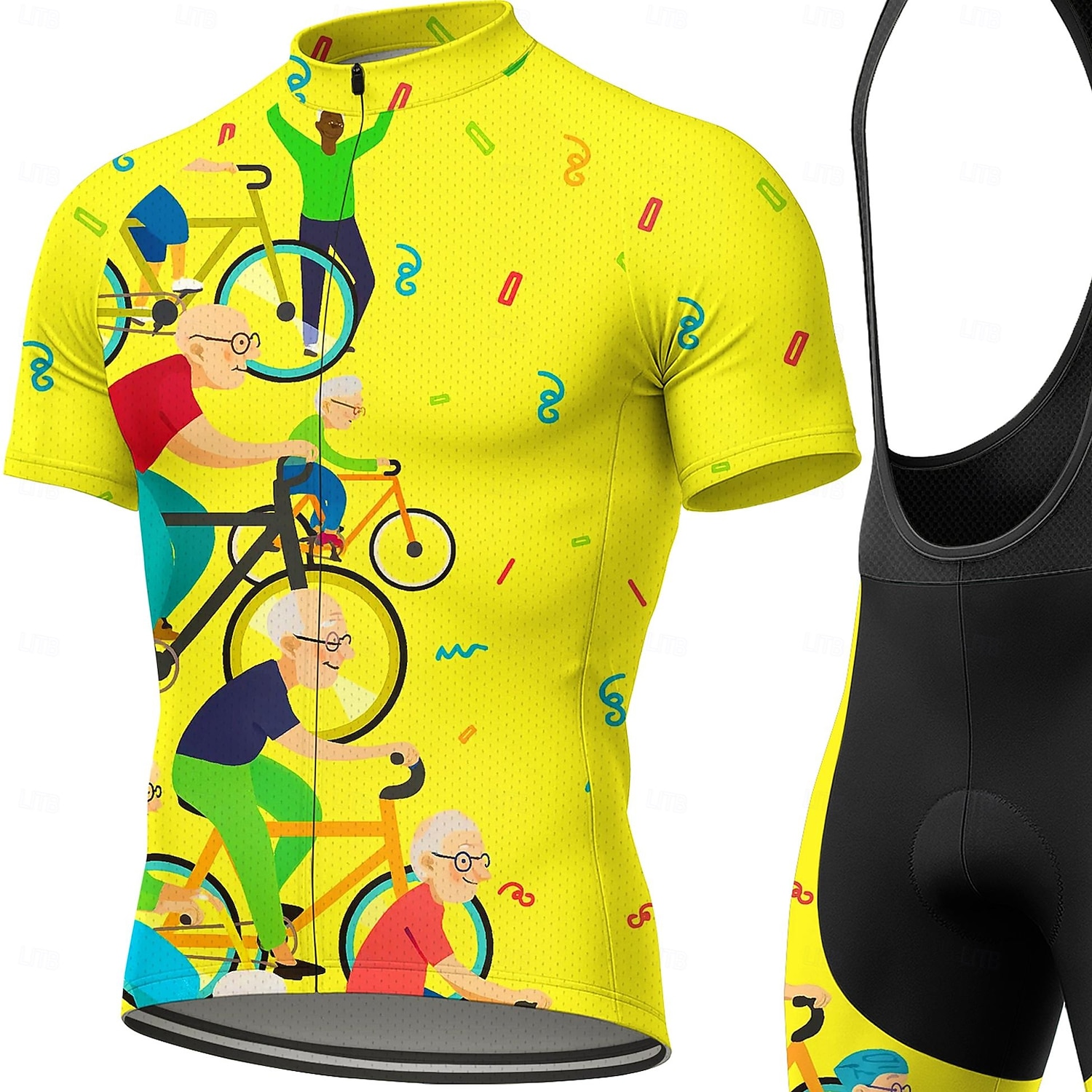 Ανδρικά Φανέλα ποδηλασίας Αθλητική φανέλα και σορτς ποδηλασίας Κοντομάνικο Ποδηλασία Βουνού Ποδηλασία Δρόμου Καλοκαίρι Άνοιξη Κίτρινο Πορτοκαλί Πράσινο του τριφυλλιού Κινούμενα σχέδια Γεωμετρικό 2026 - $49.99 –P3