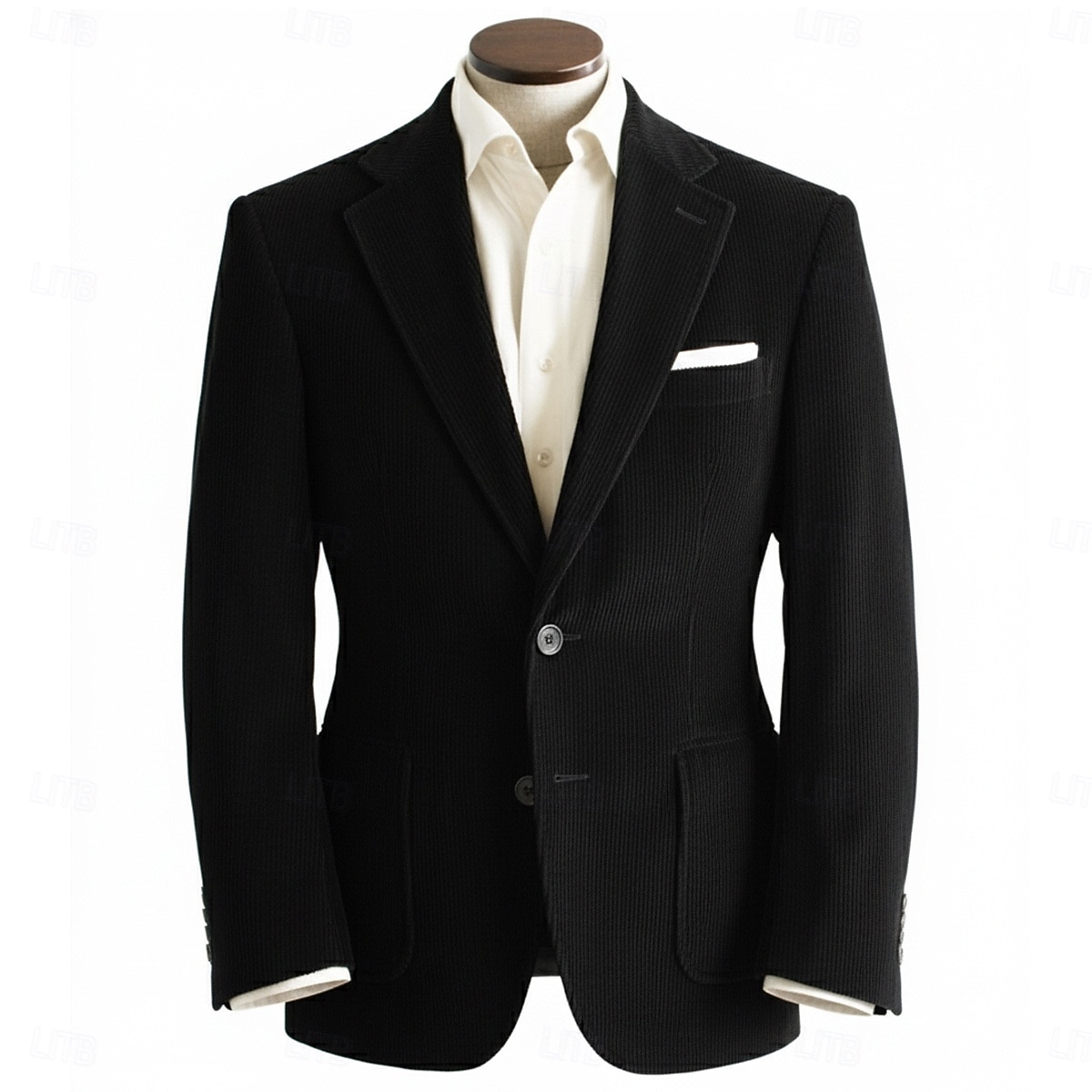 Voor heren Corduroyjack Inkeping kraag Modieus Retro Klassiek Effen Blazer Zwart Geel Bordeaux Getailleerd Enkele rij knopen met twee knopen 2025 - $86.99 –P4