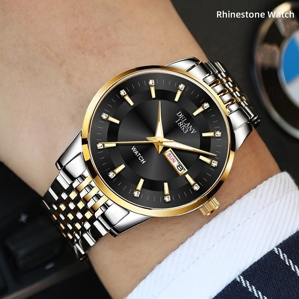 Передовые наручные часы для мужчин модные кварцевые часы для мужчин с стальным корпусом и ремешком отображение даты и календаря люминесцентный циферблат лучший выбор подарка для мужчин 2026 - $22.99 –P8