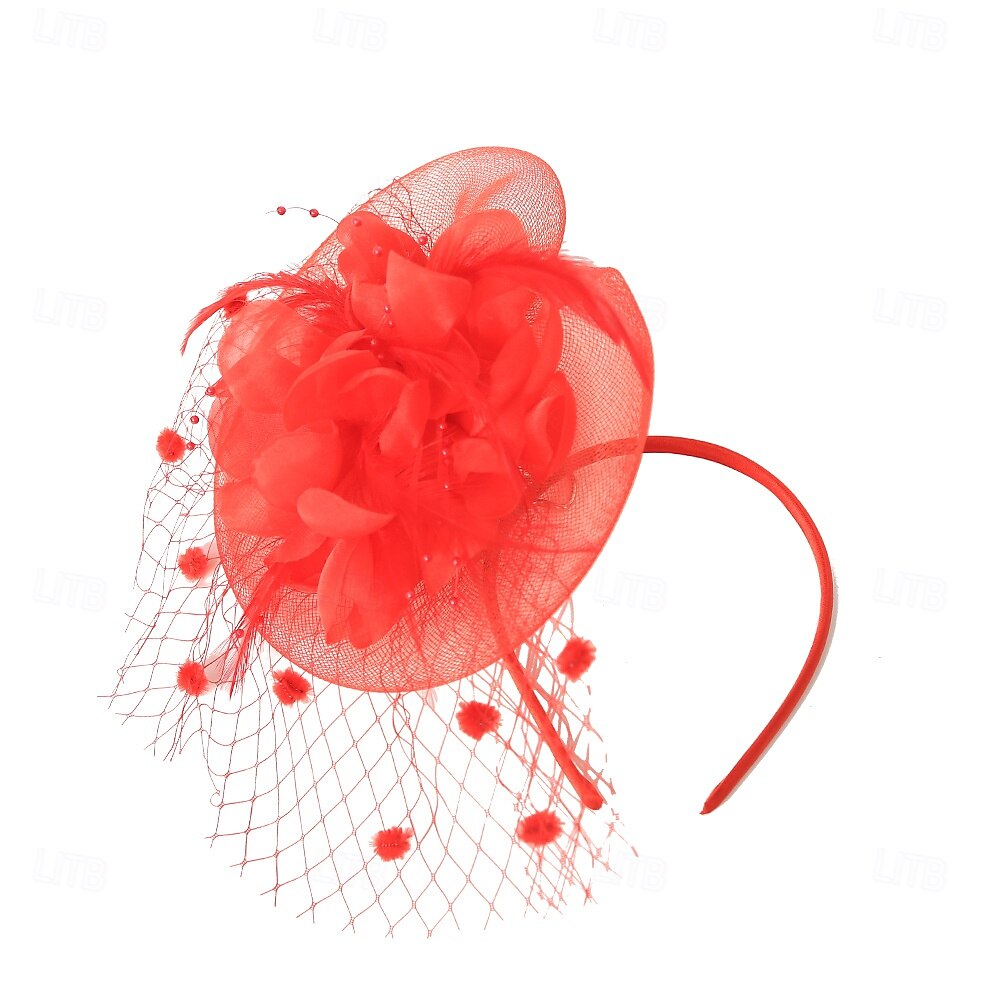 Čelenka Tyl Látka 30. léta Svatební Čajový dýchánek Dostih koktejl Elegantní Vinobraní S Peří Přílba Pokrývky Hlavy 2025 - $14.99 –P15