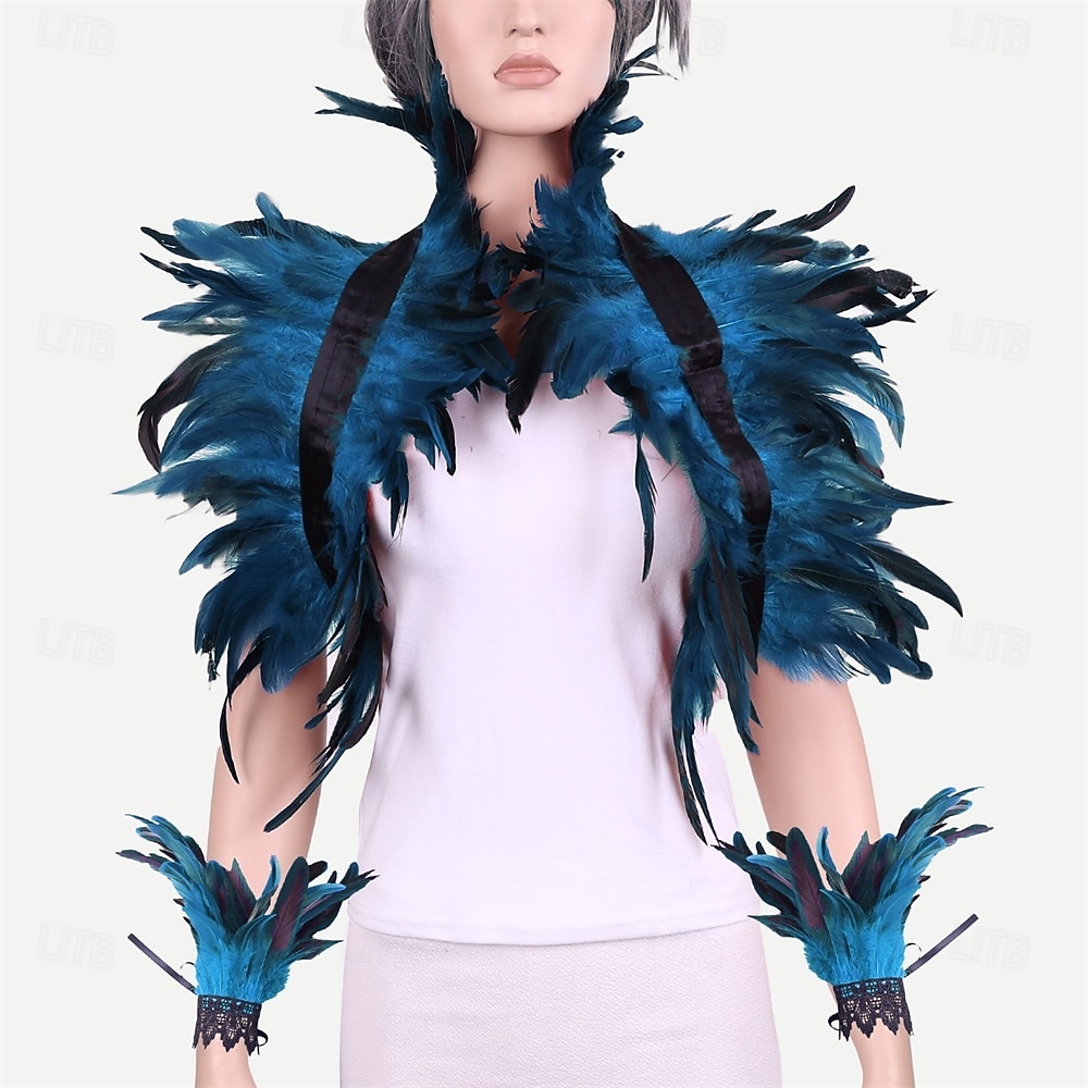 Karneval 2026 Rio Karneval Samba Tillbehör Röd och Svart Fjäderaxelvärmare  Manschettset Burlesque Dans Rave Outfit Brasil Festival Framträdande Kostym 2026 - $18.49 –P2