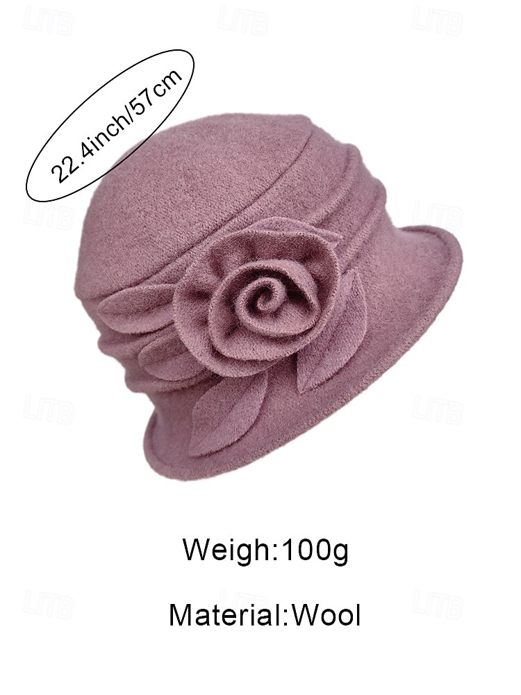 Dames wollen wintermuts met bloemenmotief, meerdere kleuren, comfortabel en stijlvol voor Kerstmis en koud weer 2026 - $19.99 –P10