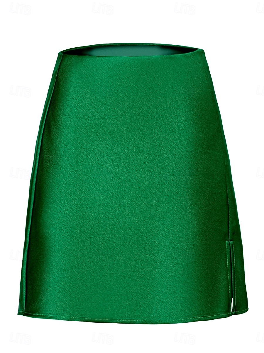 Damen Satinröcke Mode Lässig Knielang Hohe Taille Röcke Einfach Mikroelastisch Täglich Straße Schwarz Champagner Gold Grün Sommer 2026 - $21.99 –P9