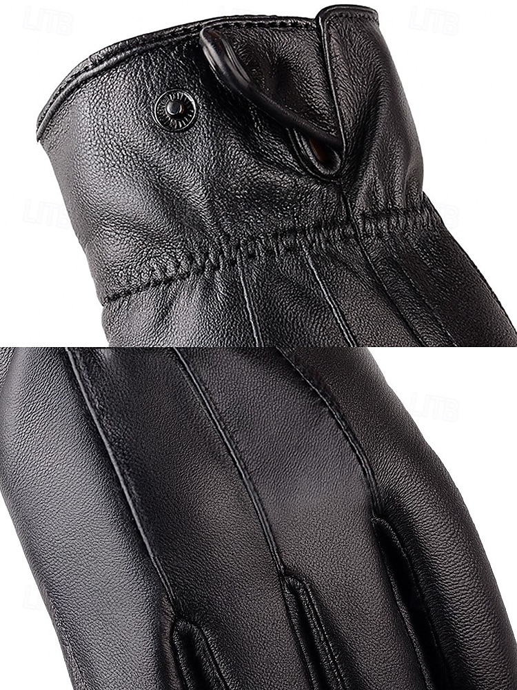 Miesten lampaannahkakäsineet - vedenpitävät, fleecevuoratut lämpimänä, tyylikkäät ja käytännölliset talviulkona käytettäväksi 2026 - $18.99 –P8