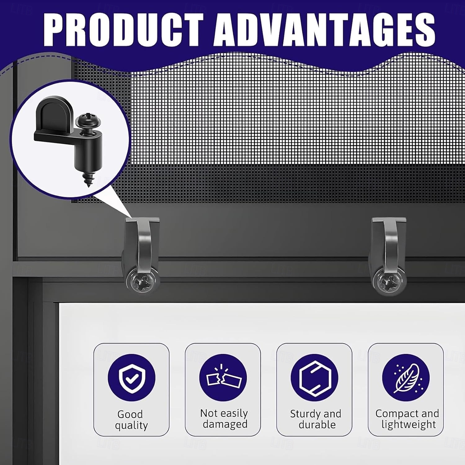 24 Stück 3/8-Zoll-Druckguss-Türglas-Fenstergitterclips mit Schrauben für Sturmtürhalterungen und Fenstergitterbefestigungen, robuste schwarze Beschläge für den privaten und gewerblichen Gebrauch 2026 - $19.99 –P4