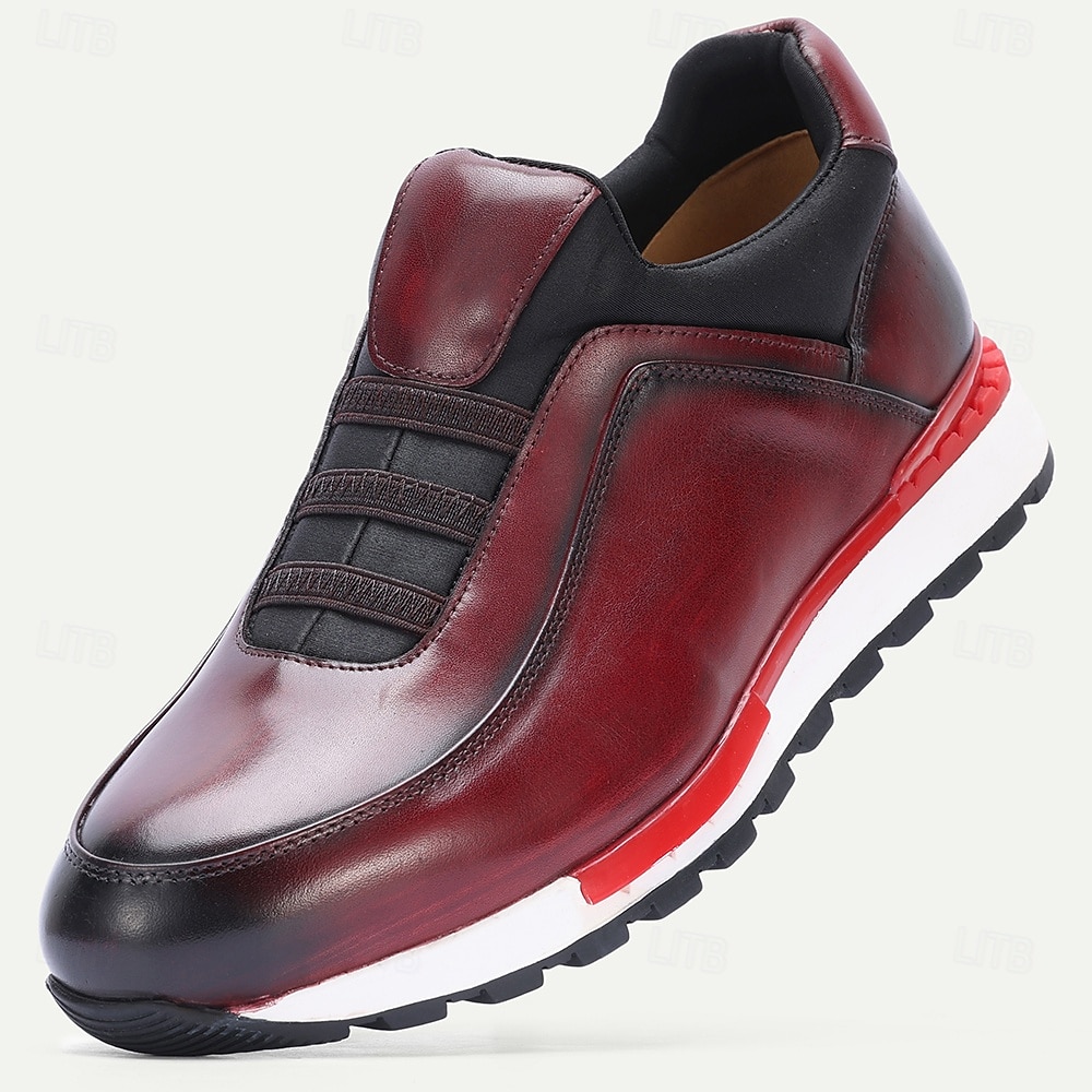 Men's Burgundy Leather Wedding Shoes – Elegant Slip-On Design with Premium Finish, Ideal for Weddings, Formal Events and Special Occasions 2026 - $94.99 –P2