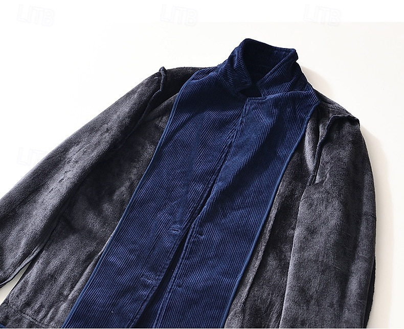 Herre Kordfløyel jakke Halskrage Årgang Mote Utendørs Ensfarget Blazer Blå kaffe Grå Skreddersydd Single Breasted To-knapper 2025 - $83.99 –P4