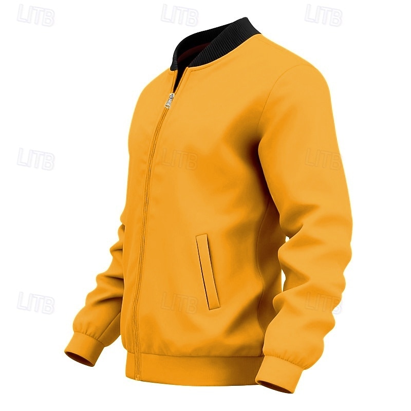 Per uomo Giacca Leggera Giacca Casual Vacanza Quotidiano Traspirante Tasca Primavera Autunno Semplice Moda Classico Collo alla coreana Regolare Nero Giallo Rosso Blu marino Blu reale Giacca del 2026 a $21.99 –P2