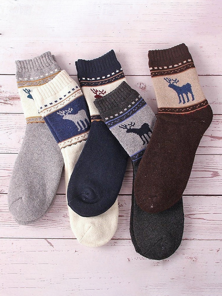 skarpetki męskie z mieszanki bawełny, zestaw 5 par, wiele opcji kolorystycznych i wzorów, wygodne i stylowe do noszenia na co dzień i zimą 2026 - $11.99 –P11