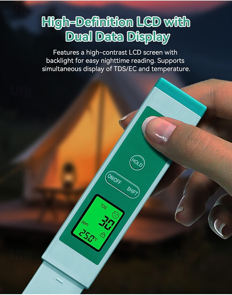 Digital Water Quality Tester Pen 3-in-1 Professional Tds Water Tester Pen Measures Tds Levels Conductivity And Temperature Suitable For Drinking Water Hydroponics Aquariums And Swimming Pools 2025 - $15.99 –P7